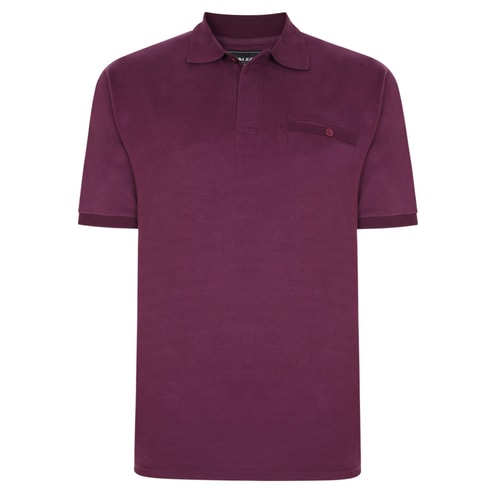 KAM Lässiges Poloshirt mit Pfirsich-Finish Pflaume